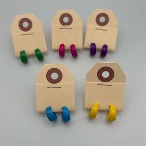 Rainbow Coloured Painted Metal Earring Set - 5 Pairs Multicolour